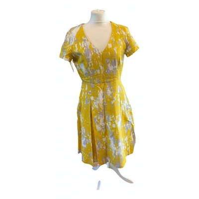 Pre-owned Jonathan Saunders Silk Mini Dress In Yellow