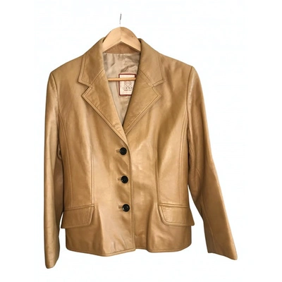 Pre-owned Loewe Leather Blazer In Camel