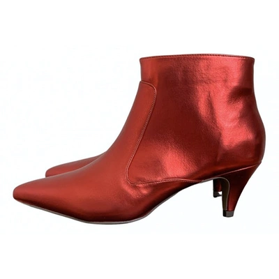 Pre-owned Free People Boots In Red