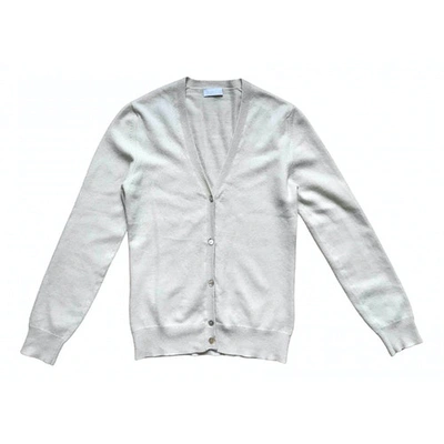 Pre-owned Barrie Cashmere Cardigan In White