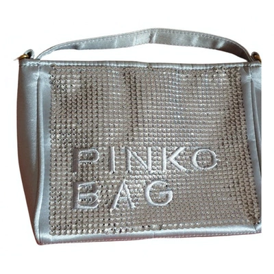 Pre-owned Pinko Glitter Clutch Bag In Silver