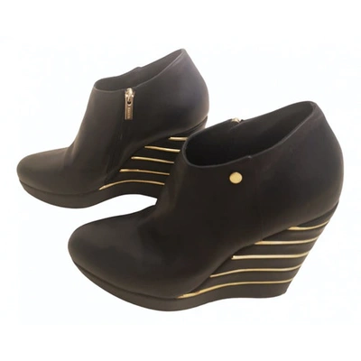 Pre-owned Le Silla Black Leather Ankle Boots