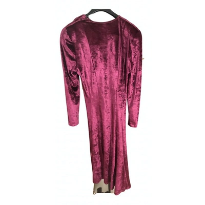 Pre-owned Krizia Velvet Mid-length Dress In Purple