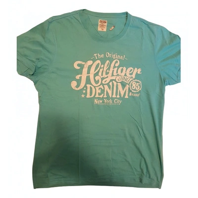 Pre-owned Tommy Hilfiger Turquoise Cotton T-shirt