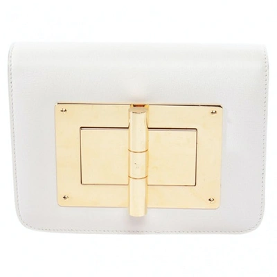 Pre-owned Tom Ford Leather Clutch Bag In White