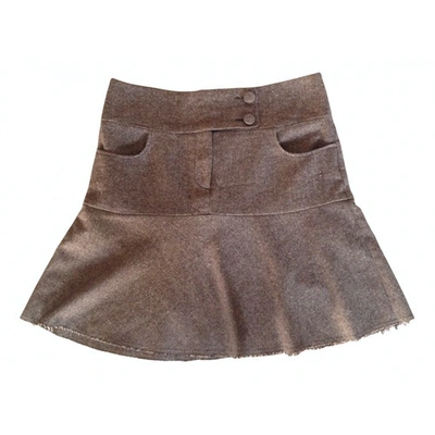Pre-owned Comptoir Des Cotonniers Wool Mid-length Skirt In Brown