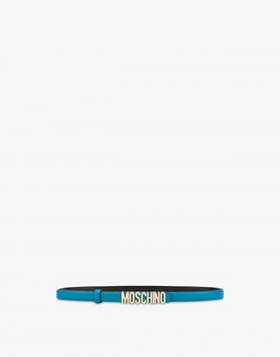 Moschino Belt With  Logo In Light Blue