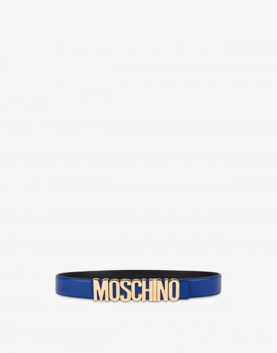 Moschino Belt With  Logo In Blue