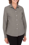 Foxcroft The Hampton Button Down Shirt In Charcoal