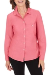 Foxcroft The Hampton Button Down Shirt In Wild Rose