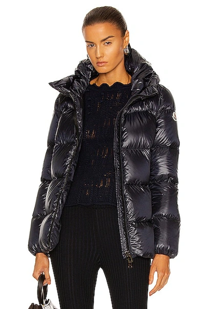 Moncler Seritte Hooded Shell-down Jacket In Black
