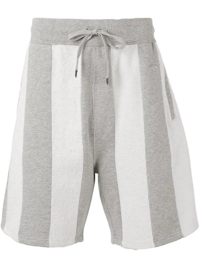 Adidas Originals By Alexander Wang Striped Cotton Shorts