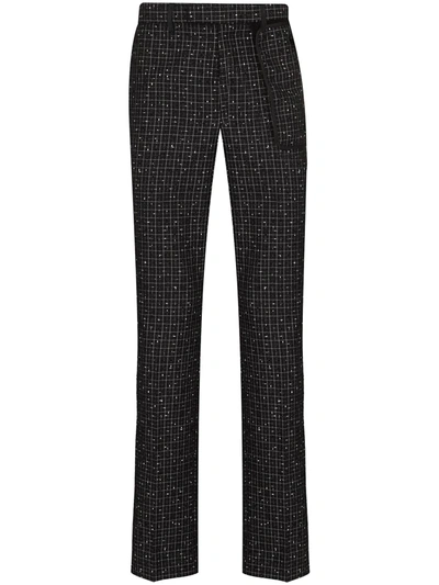 Nulabel Reflector Checked Tweed Trousers In Black