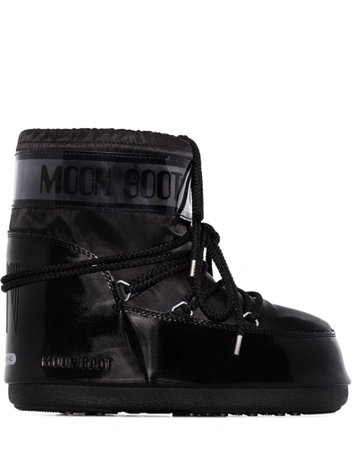 Moon Boot Black Glance Classic Low Snow Boots | ModeSens