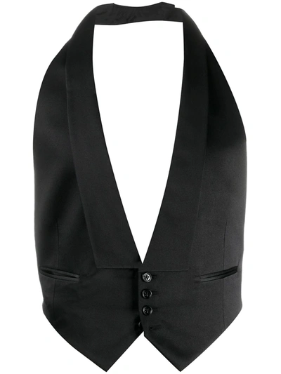 Ralph Lauren V-neck Waistcoat Vest In Black