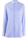Ralph Lauren Adrien Striped Cotton Shirt In White/french Blue