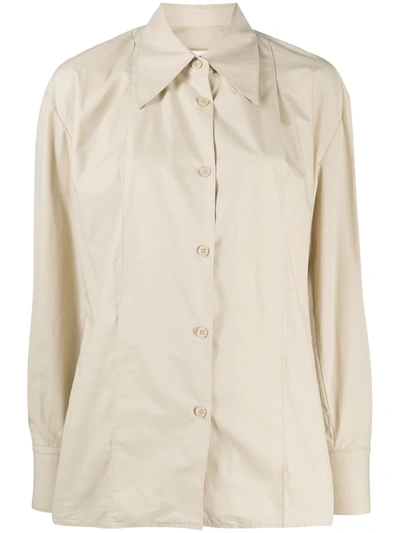 Low Classic Oversized Collar Cotton Shirt In Neutrals