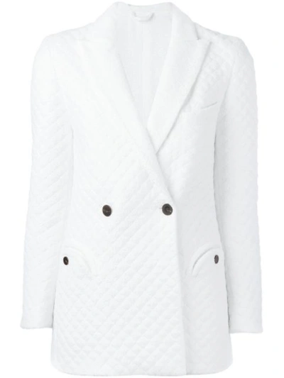 Blazé Milano Mmm Pool Quilted Bamboo-blend Blazer In White