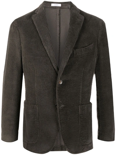 Boglioli Single-breasted Corduroy Jacket In Green