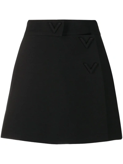 Valentino Crepe Couture High-waisted Shorts In Nero