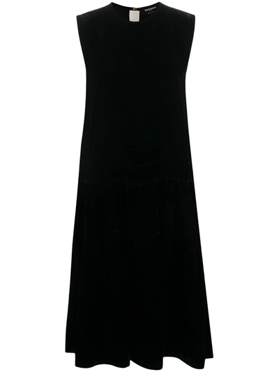 Rochas Sleeveless Velvet-effect Dress In Black