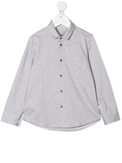 Il Gufo Kids' Striped Cotton Shirt In Grey