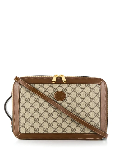 Gucci Azalea Gg Supreme Canvas Crossbody Messenger Bag In Beige