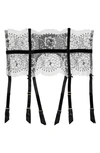 Dita Von Teese Evelina Lace Garter Belt In Black/white
