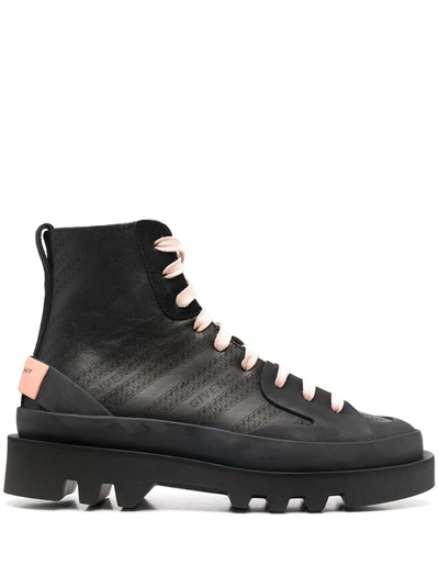 Givenchy Clapham Perforated Logo Sneaker Boot In Black