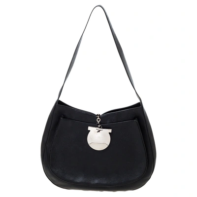 Pre-owned Ferragamo Black Leather Hobo