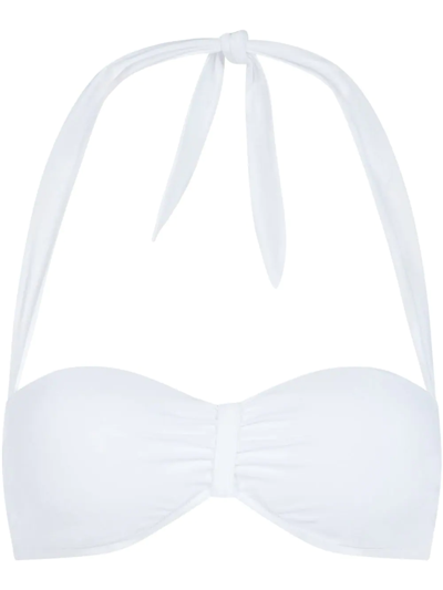 Dolce & Gabbana Halterneck Tie Fastening Bikini Top In White