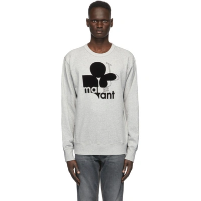 Isabel Marant Flocked Logo Sweatshirt In 02gy Grey