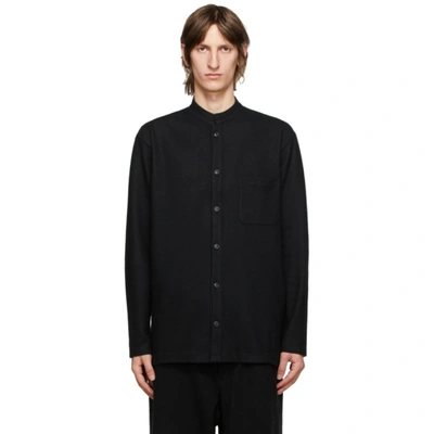Yohji Yamamoto Black Wool Mock Neck Shirt