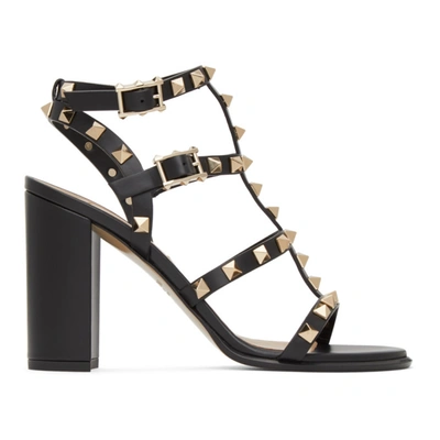 Valentino Garavani Rockstud 60 Ankle Strap Sandals In Black