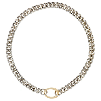 Laura Lombardi Ssense Exclusive Silver Presa Necklace In Silver/bras