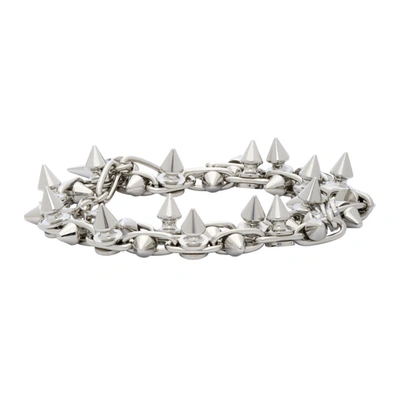 Junya Watanabe Silver Stud Wrap Bracelet In 1 Silver