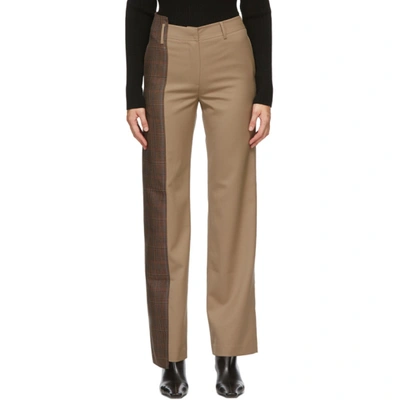 Andersson Bell Beige Wool Quarter Check Mina Trousers In Beige/check