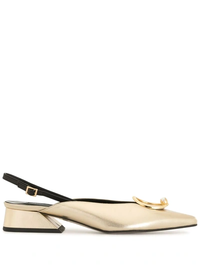 Yuul Yie Zizi Slingback Pumps In Gold