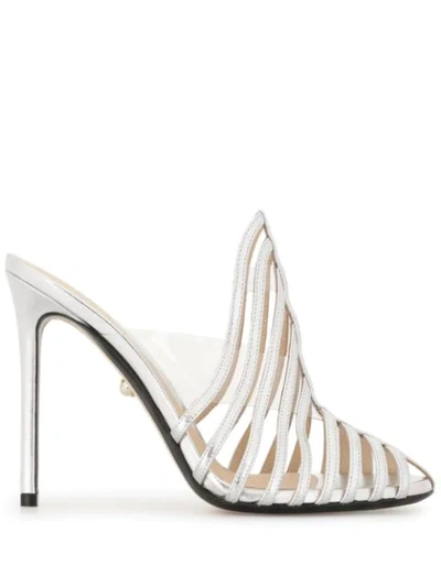 Alevì Sculpted Strap Sandals In Silver