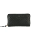 Tory Burch Alexa Zip Leather Continental Wallet In Black/gold