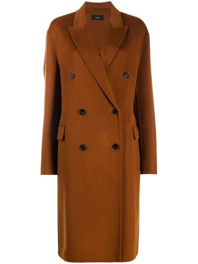 Joseph Double-breasted Cashmere Coat In Neutrals