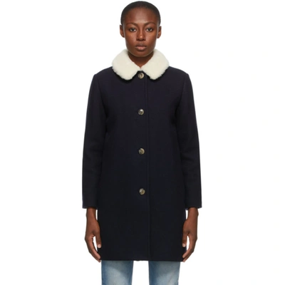 Apc New Doll Single-breasted Coat In Iak Dark Na | ModeSens
