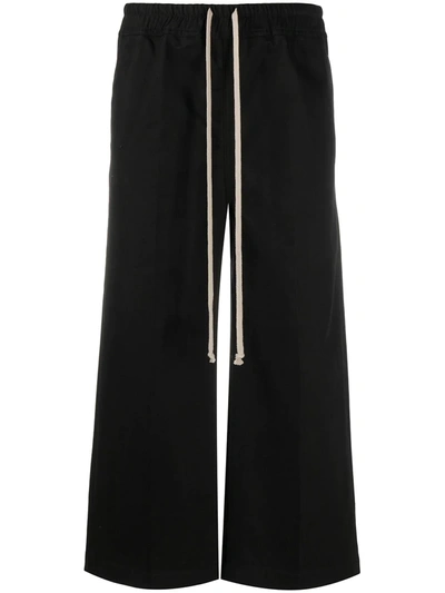 Rick Owens Drkshdw Cropped Flare Trousers In Black