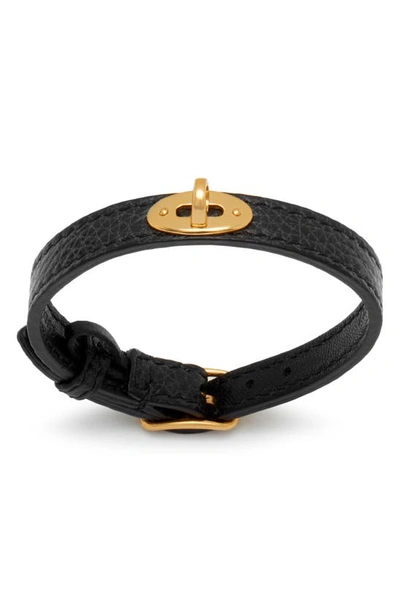 Mulberry Bayswater Leather Bracelet In Black