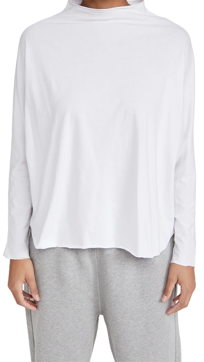 Frank & Eileen Funnel Neck Capelet Top In White