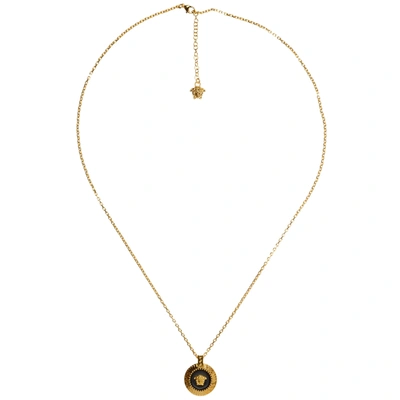 Versace Men's Necklace  Authentic  Enamel Medusa In Gold
