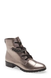 Karl Lagerfeld Suki Lace-up Boot In Antique Brass Leather