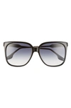 Victoria Beckham Core 59mm Square Gradient Sunglasses In Blonde Havana/ Honey Gradient