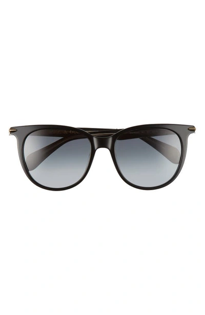 Rag & Bone 53mm Gradient Cat Eye Sunglasses In Black/ Dark Grey Gradient