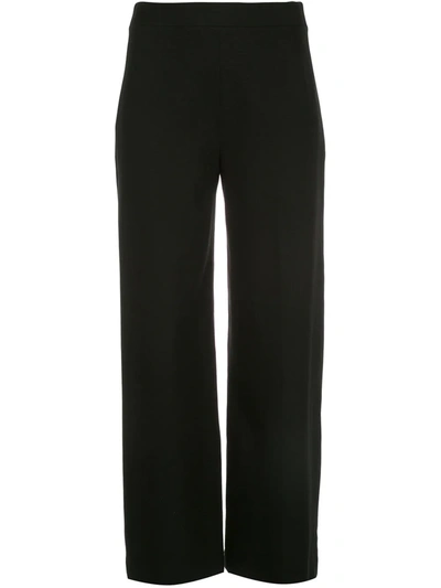 Rosetta Getty Pull-on Cropped Straight Trousers In Black